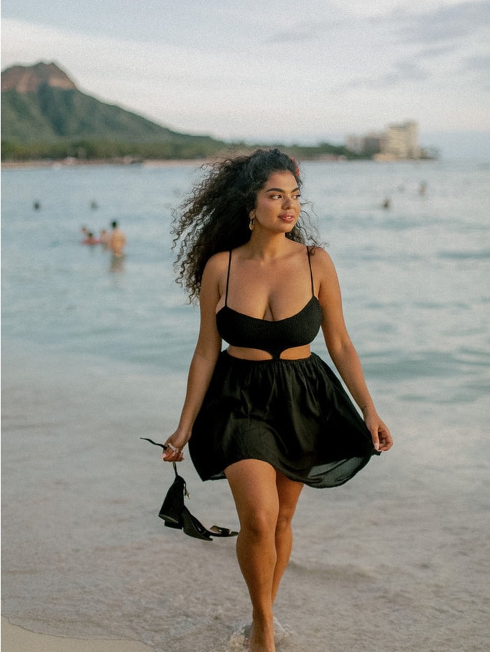Indah Lucilla Black Cutout Mini Dress